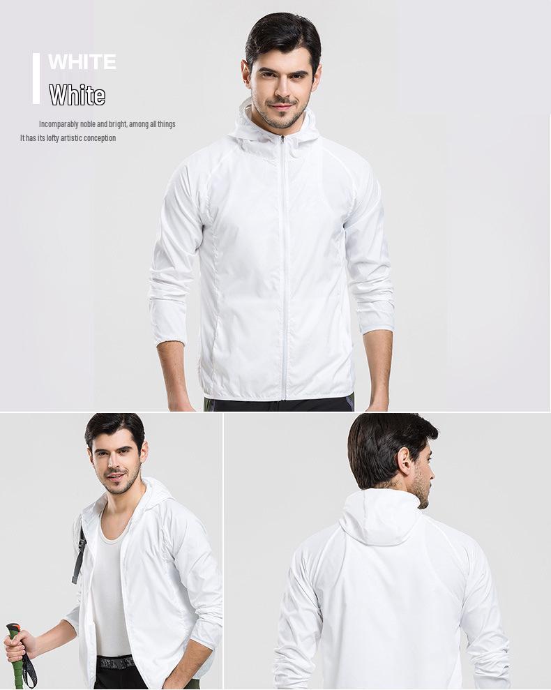 Unisex Outdoor Sun Protection Windbreaker Jacket with Custom Embroidered Logo for Team Building