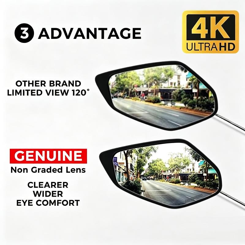 Universal Vision Non Graded Side Mirror For Any Motorcycle 1Pair Motorcycle Modified Rearview Mirror