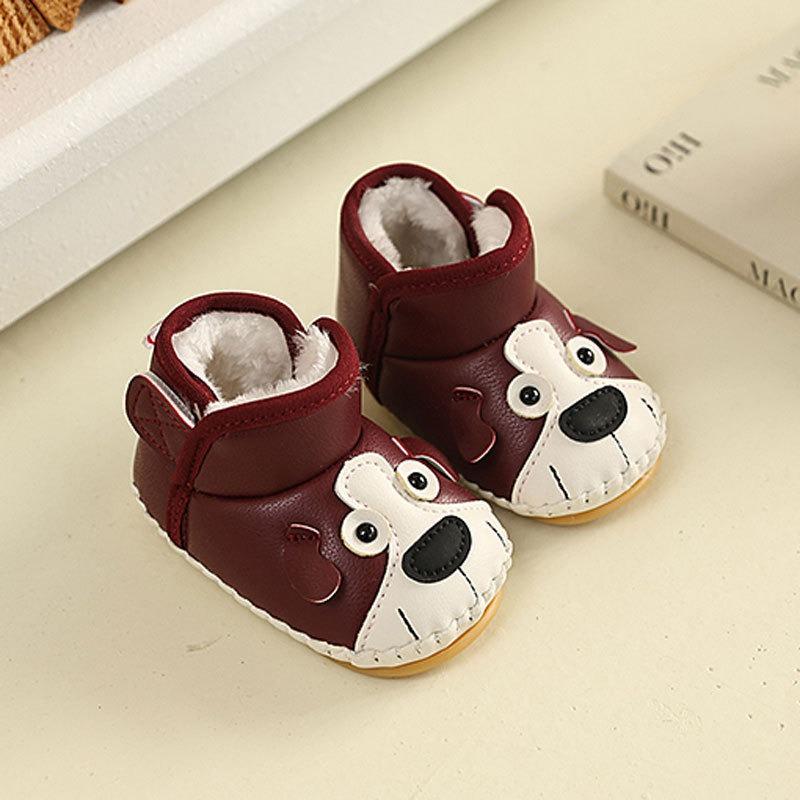 

Winter Baby Snow Boots for Boys 3-6-12 Months, Infant Walking Shoes, Soft-Soled Cartoon Fleece-Lined Cotton Shoes for Girls. 14 красный