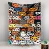 Cute cartoon cat faces colorful patterned tapestry for bedroom living room home decor sofas