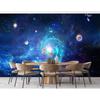 Starry 3d Planet Wallpaper Night Sky Murals Outer Space Removable Murals Bedroom Living Room Children's Room Wallpaper