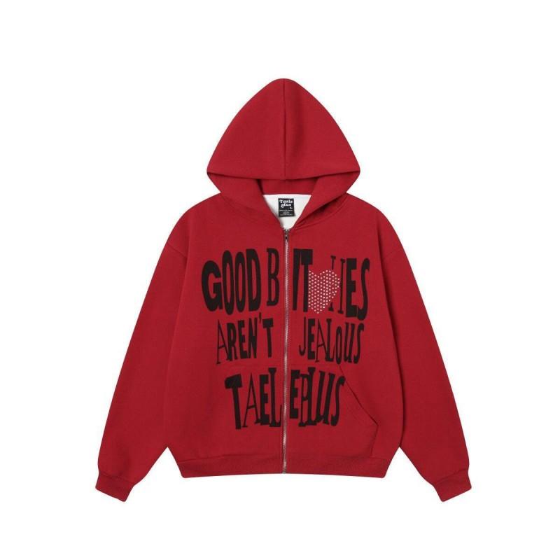 Unisex Oversized Hooded Sweatshirt With Rivet Embroidery Letter Print Fall Casual Pullover