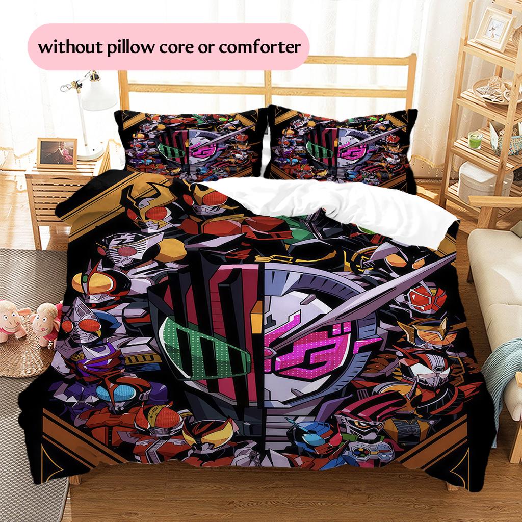 Rider CharactersPattern Bedding Quilt Set Home Decoration Gift (1 * duvet cover + 2 * pillowcase without core)