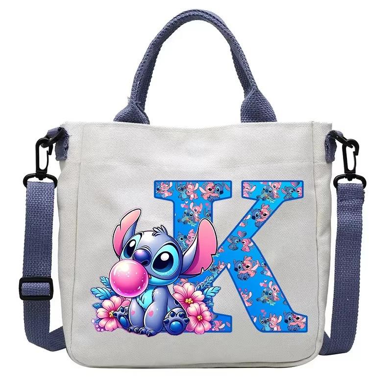 26 Letter Printed Student Canvas Bag Shoulder Bag Multi-Function Large Capacity Messenger Bag