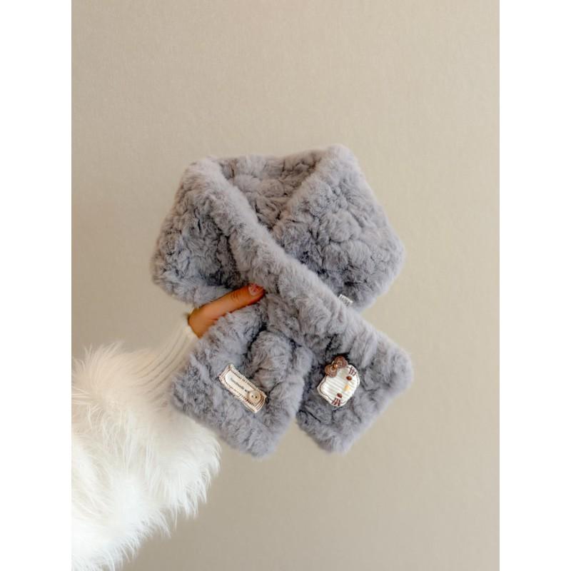 Womens Faux Rabbit Fur Scarf Cute Kitten Cross Thick Warm Neck Warmer Fashionable All-match