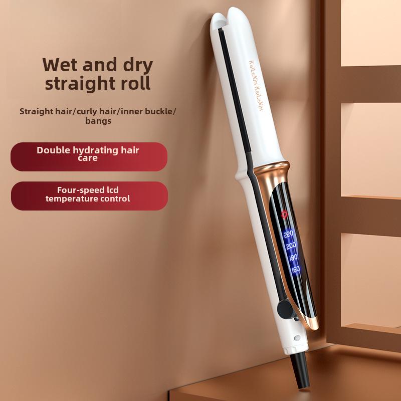 Dual-Purpose Ceramic Hair Straightener & Curling Iron: Safe for Hair, Ideal for Straightening and Styling Bangs