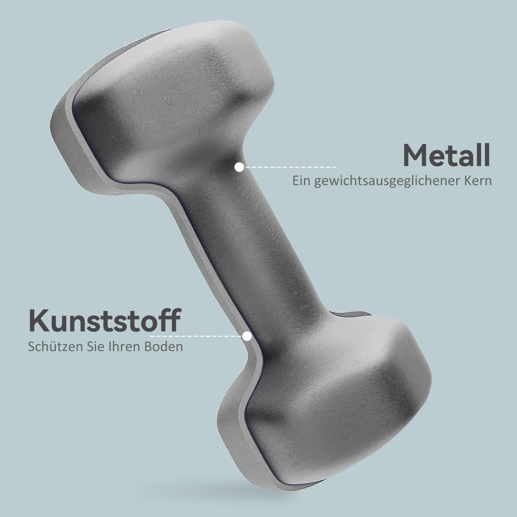 2 X 6kg Hexagonal Dumbbells Weights Set with Non-Slip Grip for Home Gym Workout, Grey
