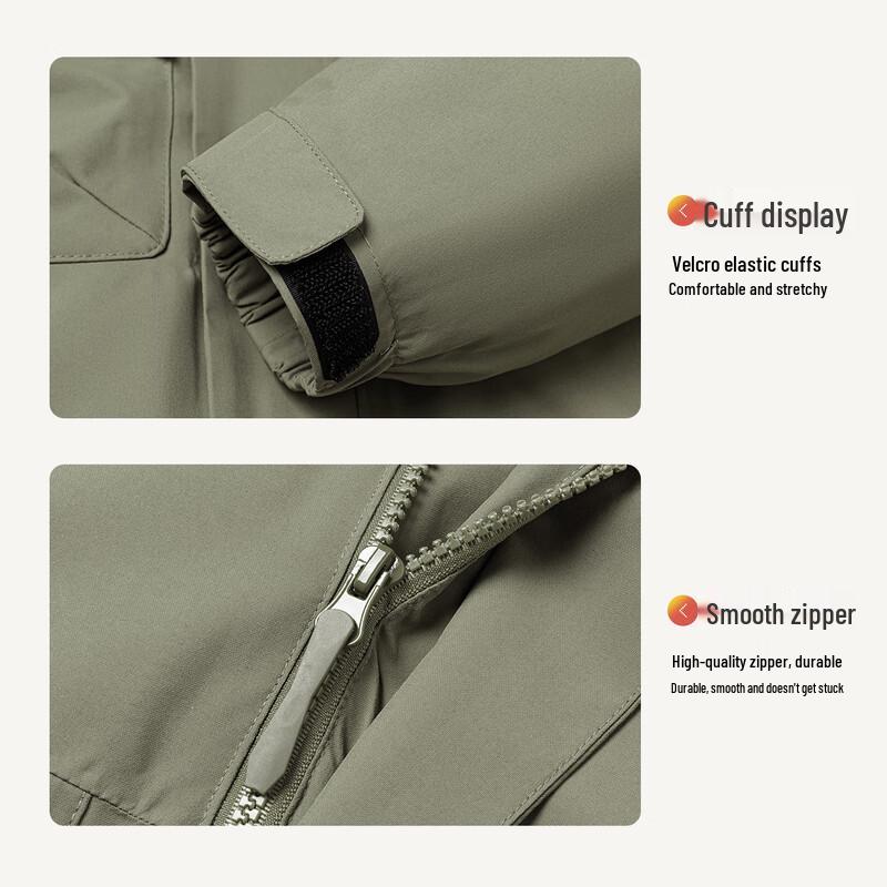 MONTAGUT Men's 5-in-1 Multi-Pocket Waterproof Windproof Mountaineering Jacket