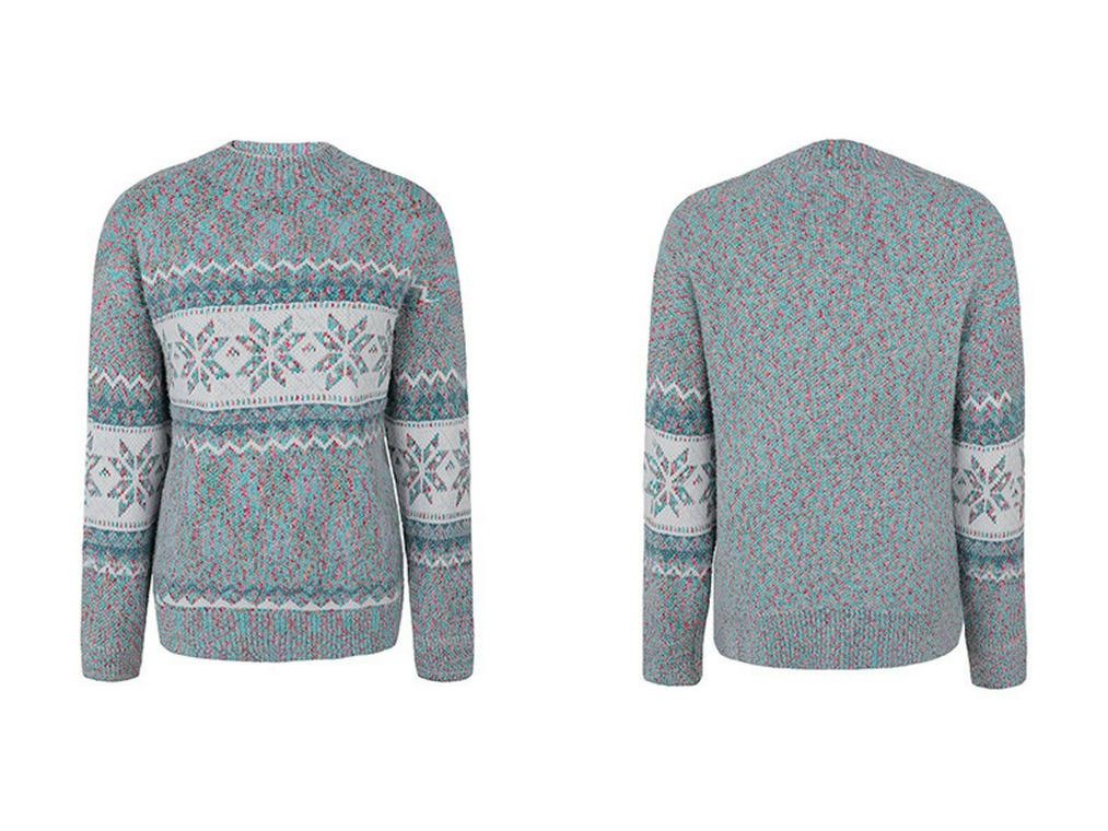 2024 Europäischer & Amerikanischer Damen Herbst/Winter Schneeflocken Halbhoher Kragen Pullover