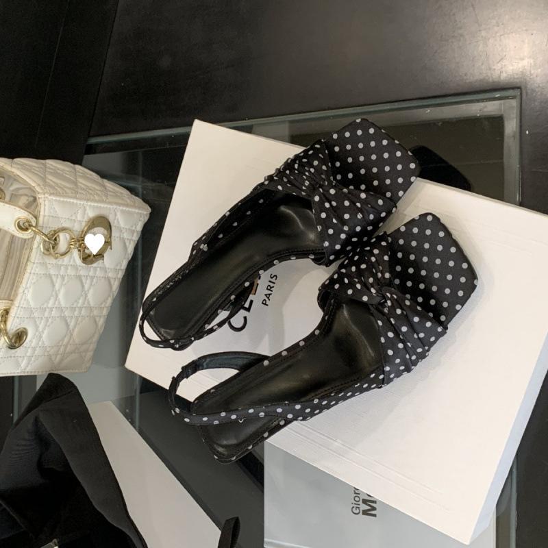 

Design sense stiletto open-toed sandals fairy shoes 2025 new summer with skirt bow high heels 34