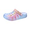 Summer Men's & Women's Sandals Tie-Dye Pattern Clogs Slip On Lightweight Two-Way Wear Garden Clogs Non-Slip Beach Slides