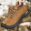 Men's Large Outdoor High-Top Winter Mountaineering Leather Shoes with Warm Velvet and Thick Soles