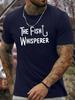 The Fish Whisperer Print Mens Crew Neck T Shirt Fishing Hook Text Graphic Short Sleeve Casual Cotton Fisherman Street Tees
