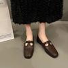 Fashion Fashion Women Ballet Dance Slip on Cross Strap Loafers Black Brown Flat Low Heels Autumn Spring Dress Shallow Mary Jane Shoes