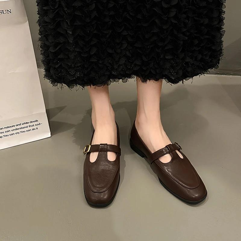 Fashion Fashion Women Ballet Dance Slip on Cross Strap Loafers Black Brown Flat Low Heels Autumn Spring Dress Shallow Mary Jane Shoes