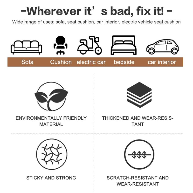 13Pcs/Set Self-Adhesive Leather Upholstery For Car Seat Sofa Chair Black Leather Repair Patch Refurbish Hole Artificial Stickers