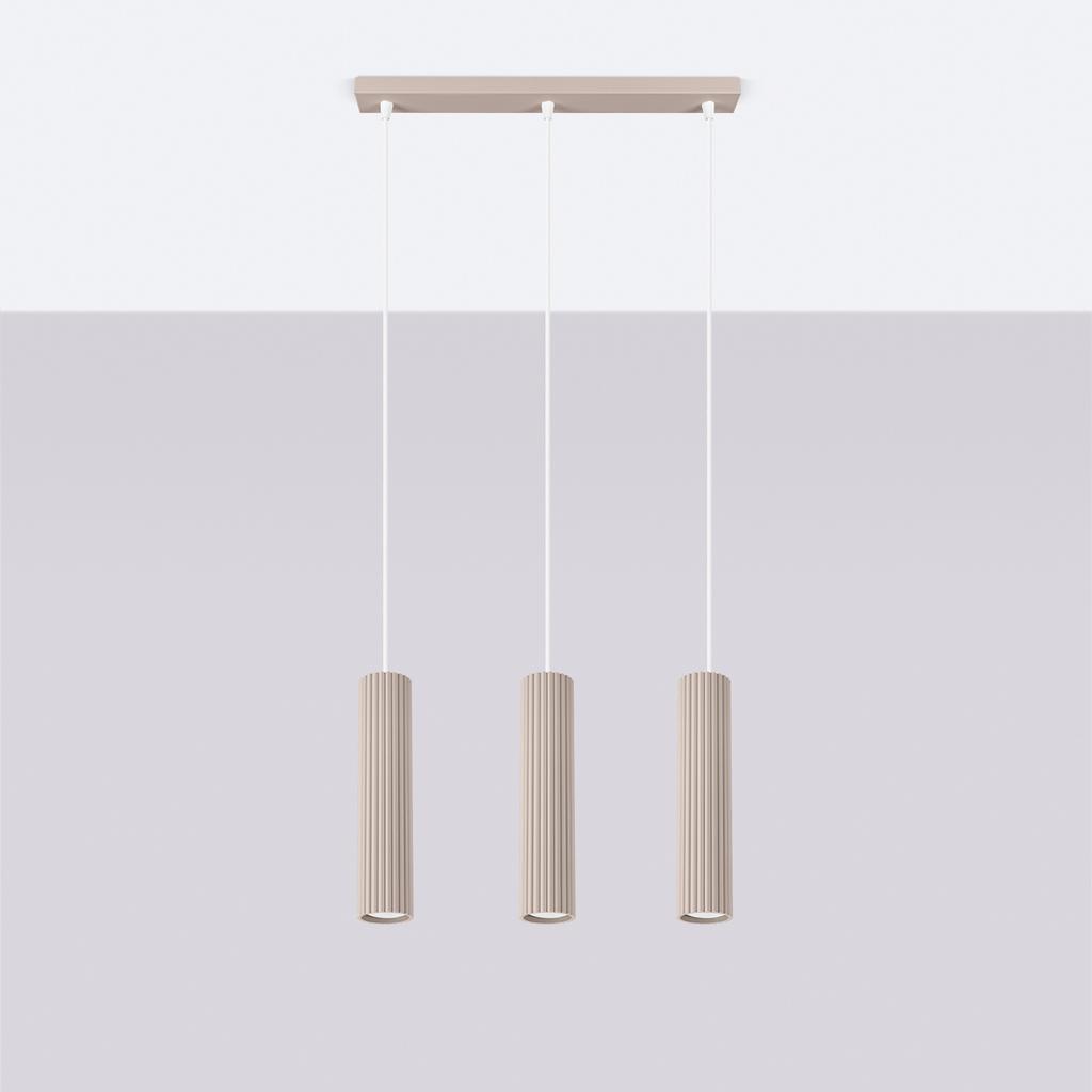Carbon 3L taupe pendant lamp