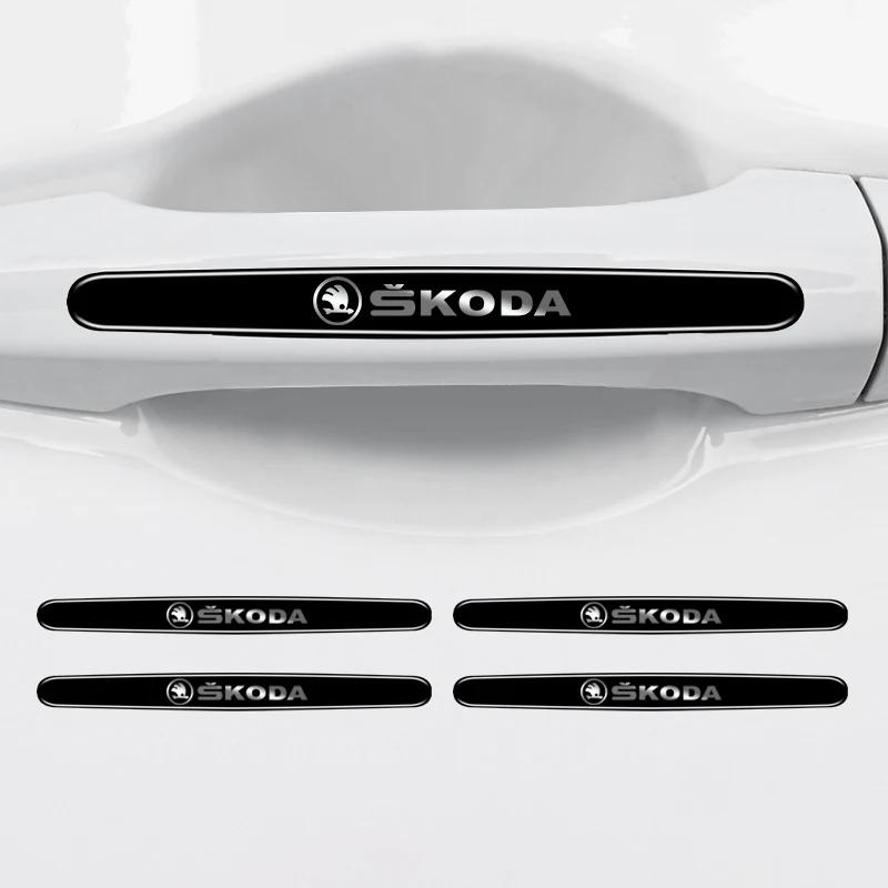 Adesivo per Auto 4/8 Pezzi Maniglia Porta Auto Protettiva Antigraffio per Skoda Octavia Rapid Kodiaq Superb Derivata Karoq Fabia