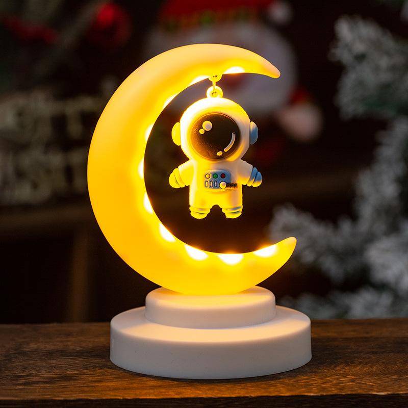 

Рождественские украшения Детский сад Рождественский подарок Окно Настольный дисплей Подарок Санта-Клауса Лунный ночник Astronaut