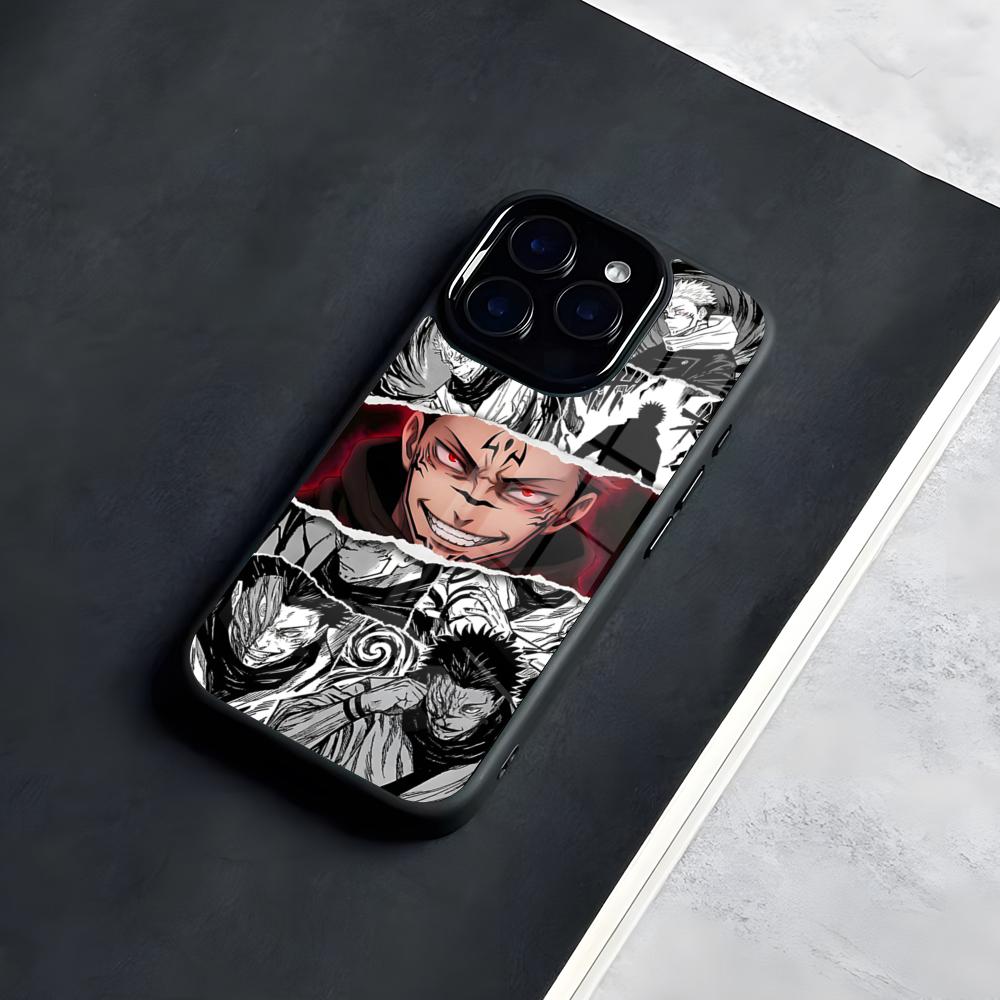 Jujutsu Kaisen Satoru Sukuna Silicone Phone Case For IPhone 17 Pro Max 16 15 14 13 11 Pro Max Plus Glass Phone Case