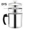1.4/1.9 L Stainless Steel Bacon Grease Saver Container with Fine Mesh Strainer Non-slip Bottom And Airtight Lid Cooking Oil Keeper Pot for Kitchen