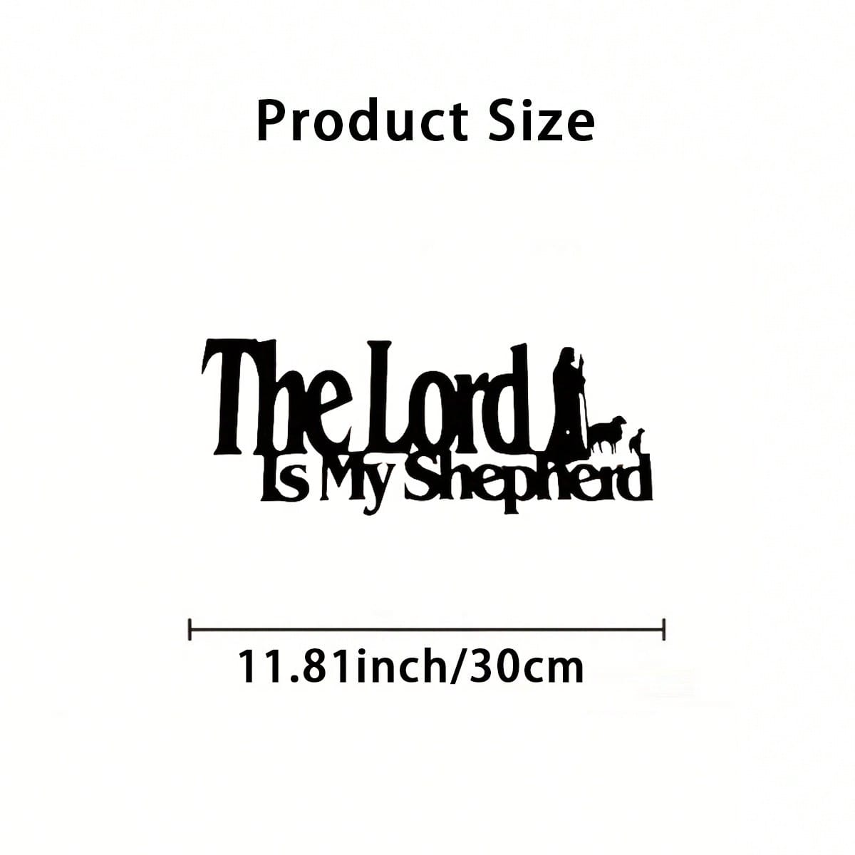 

Iron Wall Art The Lord is My Shepherd Religious Decor with Sheep Silhouette Black Indoor Outdoor Garden