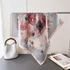 Floral Print Pastoral Silk Scarf, Elegant Shawl, Versatile Neck Tie Small Square Scarf, Headscarf for Women