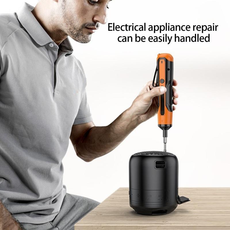 Portable Wireless Electric Screwdriver with Reversible Function Multiple Bit Ergonomic Design Charging Lithium Batteries