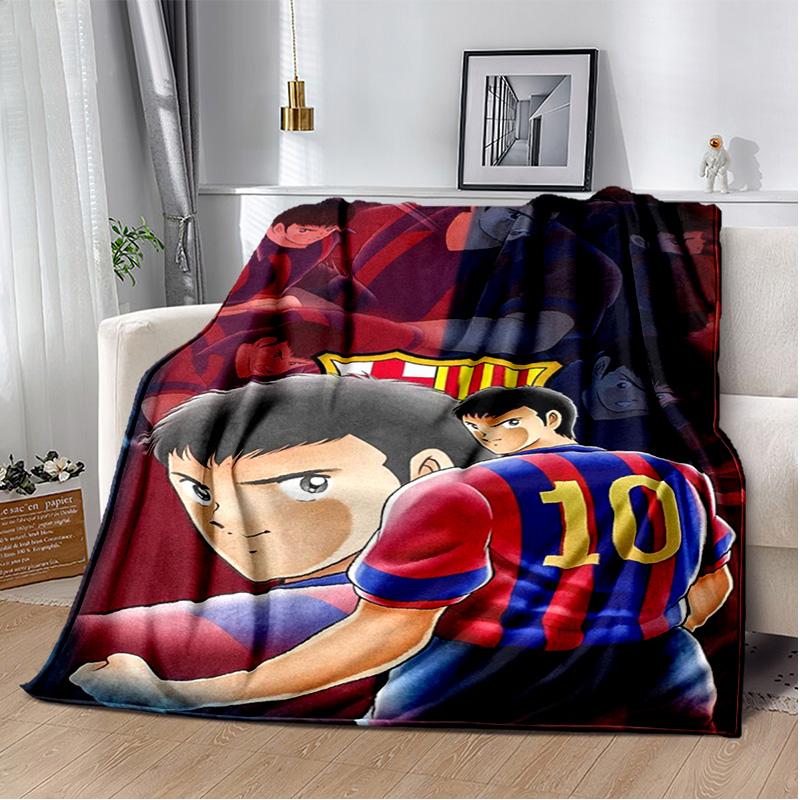 Anime Captain Tsubasa Fußball-Cartoon-Decke, weiche Überwurfdecke für Zuhause, Schlafzimmer, Bett, Sofa, Picknick, Reisen, Büro, Decke, Kind