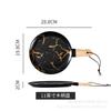 marbled ceramic plate with wooden handle, creative cutlery handle, western plate, steak and dim sum plate, high-end sense