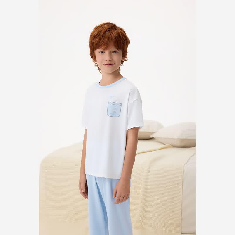 YEEHOO Boys' Starry Blue Summer Pajama Set