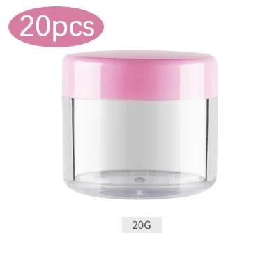 3/5/10/15/20g Cosmetic Jars 20/35pcs Black Small Plastic Makeup Pot Jar Pink Refillable Transparent Sample Bottles for Lip Blam