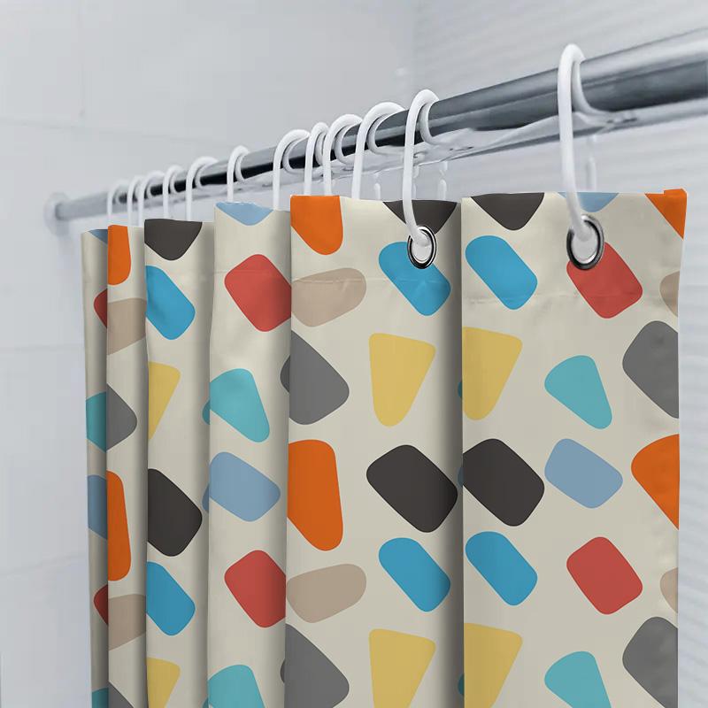 Vintage Style Shower Curtain with Pink and Orange Stars Decorative Waterproof Fabric for Bathroom Decoration Size: 72 X 72 Inche