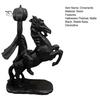 Resin Horse with Pumpkin Headless Horseman Holding Statue, Matte Black Halloween Figurine, Unique Dark Atmosphere Ornaments Gothic Tabletop Decor for