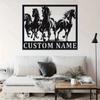 Custom Name Metal Sign Horse Silhouette Rustic Fairy Tale Theme Hot Sale Home Garden Kitchen Dining Decor
