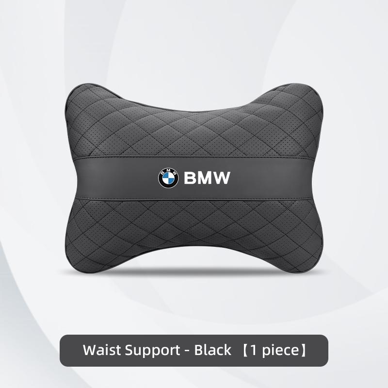 LLIT4 Car Seat Neck Pillow Leather Memory Cotton Headrest For BMW F30 F10 E90 F20 E46 E60 E70 E39 Car Interior Head Support Keychain