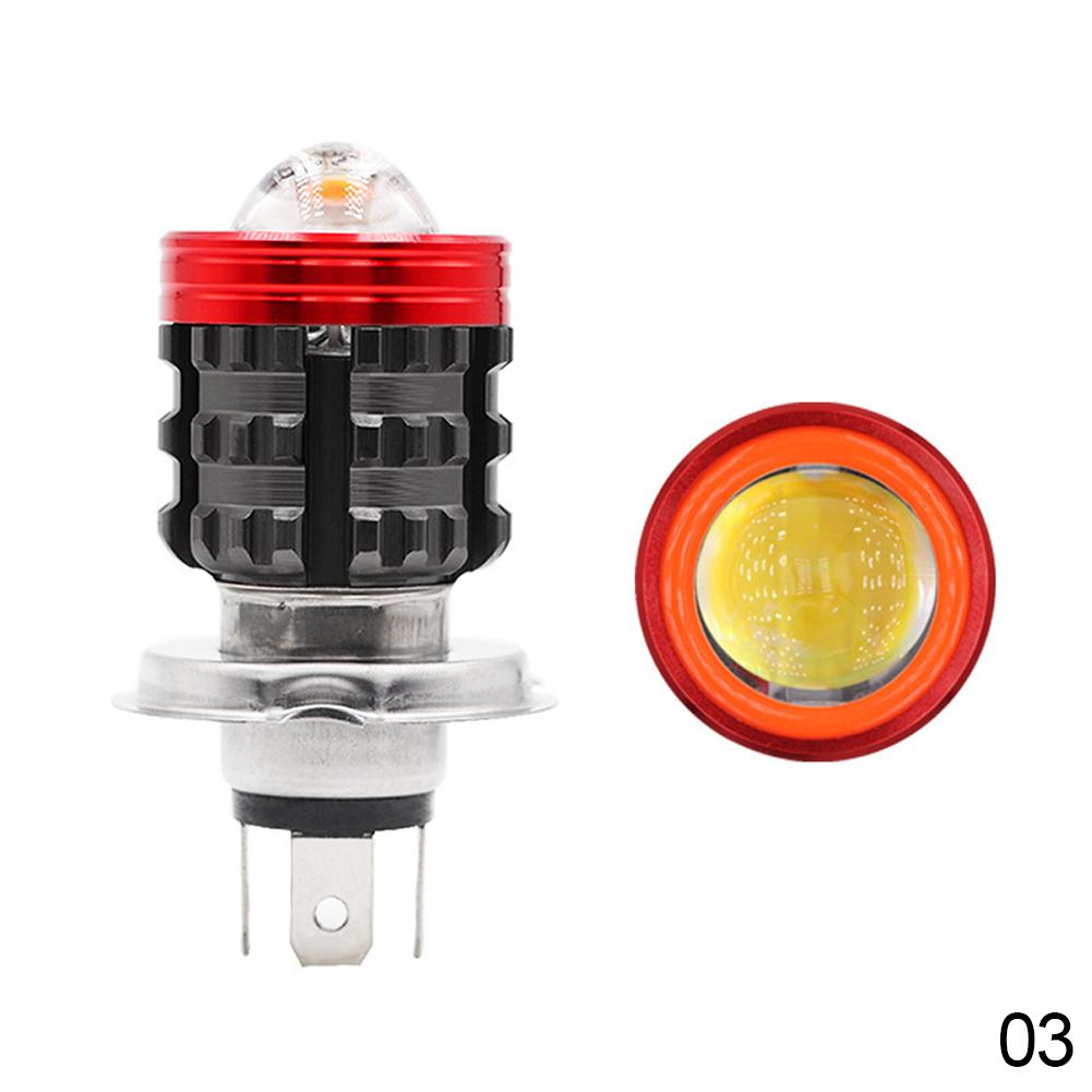 H4 Led Motorcycle Headlight BA20D H6 Angel Eye Motor Led Bulb Motorbike Head Lamp White Yellow High Low Beam DC 12-80V Universal