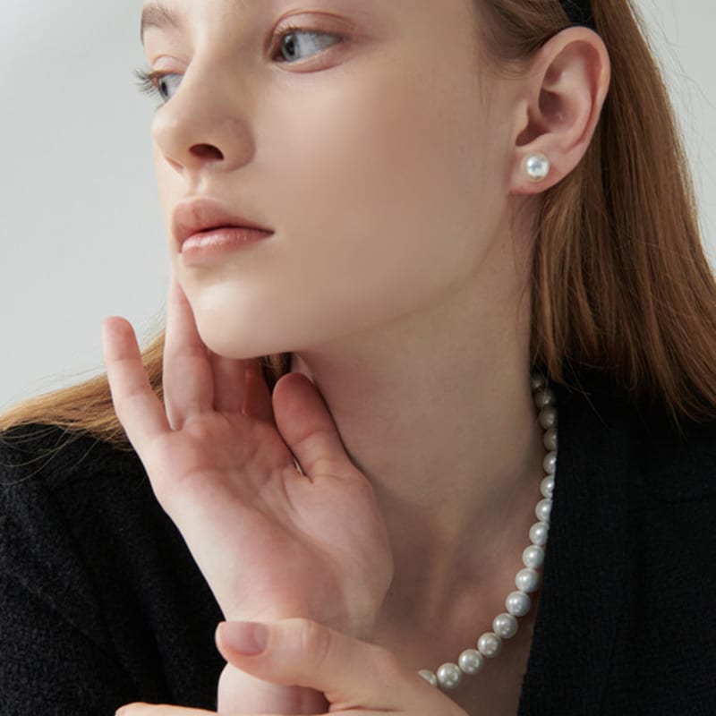 TOU CRH004 Classic mood semi bold pearl necklace