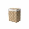 Paper Rope Basket with Liner Handwoven Lidded Storage Bin Rectangular for Closet