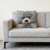 Federa Cuscino Corta Peluche Grigio con Fantasia Animali Carini Morbida Delicata sulla Pelle Senza Imbottitura
