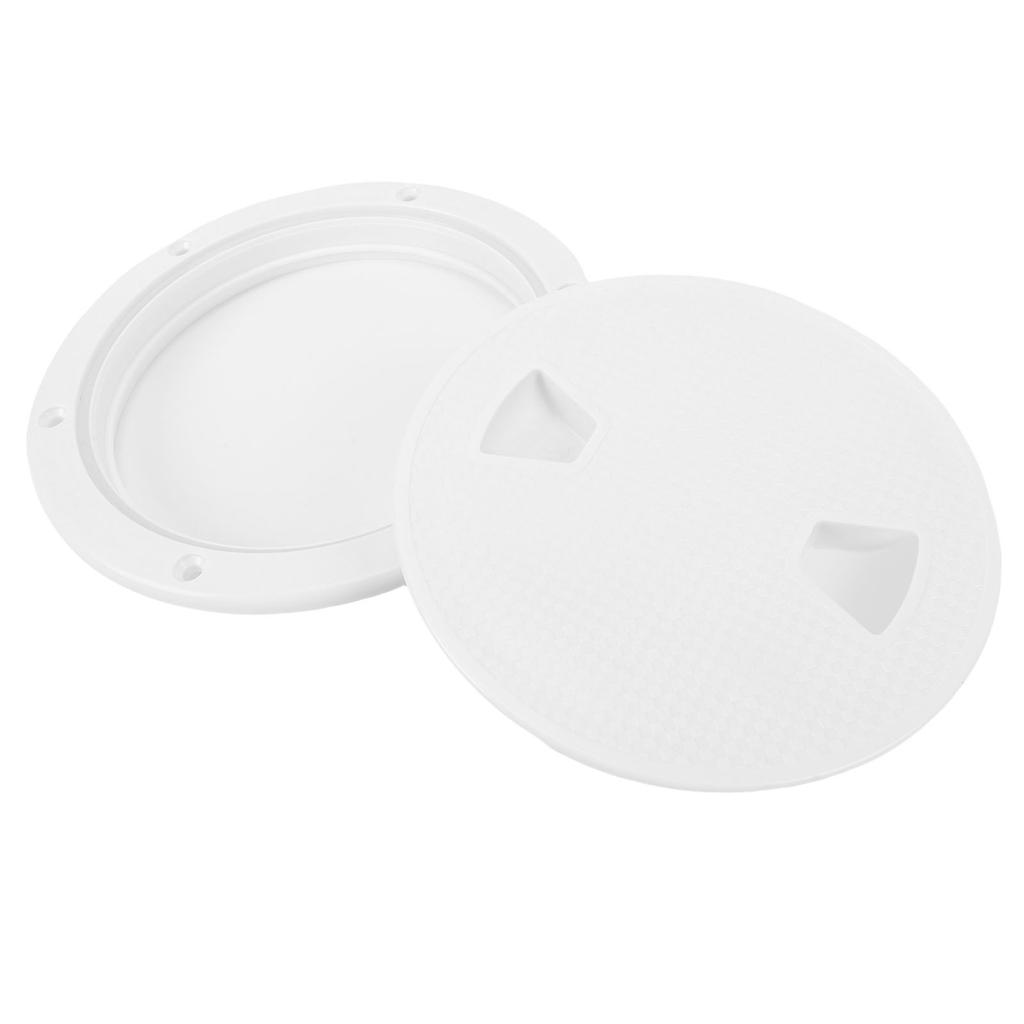 Boat Hatch Deck Plate 6.5 Inch Nylon Anti Slip Round Boat Detachable Inspection Deck Hatch Cover for Marine Yacht White