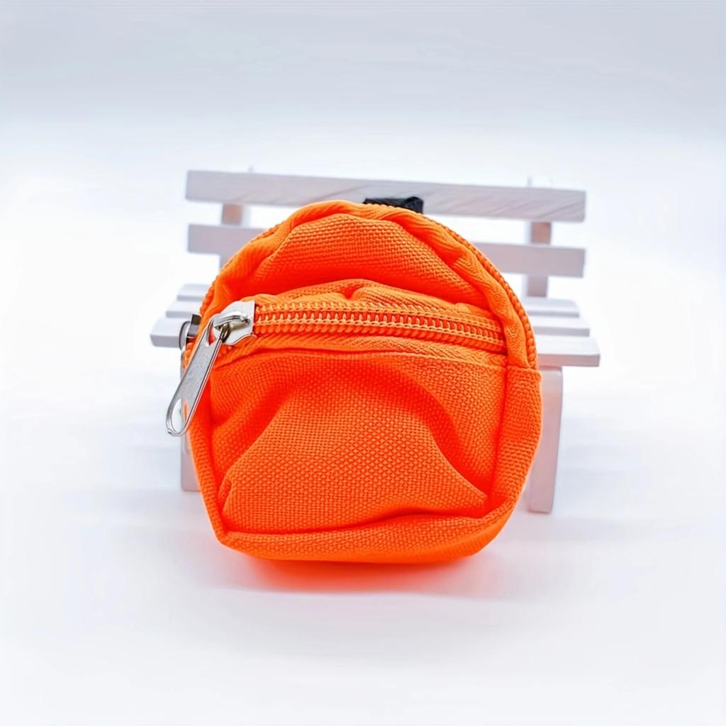 1 Piece Double-Shoulder Zipper Small Coin Purse Keychain Mini Backpack Pendant
