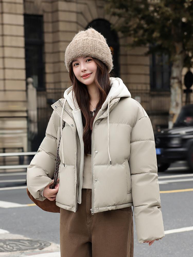 Women's new hooded imitation sheepskin windproof lightweight thickened fluffy warm loose high-quality fabric casual sports cotton jacket
