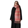 Designer Wool Scarf Women's Winter Senior Atmosphere Thickened Warm Soft Pink Plaid Fringed Shawl
