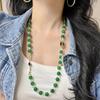 High Quality Natural Chalcedony White Crystal Design Necklace Sweater Chain Collarbone Chain