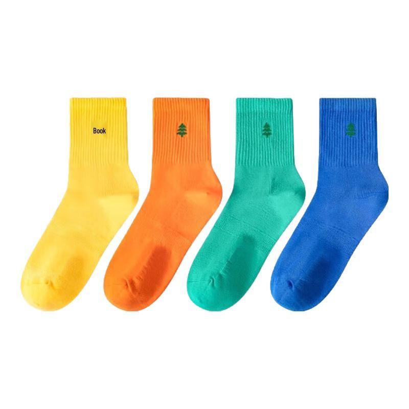 Matsuyama Cotton Small Pine Mid-Calf Sports Socks Men
