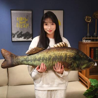 Creative Perch Simulation Fish Pillow Grouper Pp Cotton Cartoon Fish Stuffed Lovely Fish Anime Pillow Girls Chrismas Gift