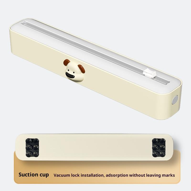 Dvojbřitý řezák na potravinovou fólii magnetický typ nastavitelný řezák na pečicí papír a hliníkovou fólii úložný box