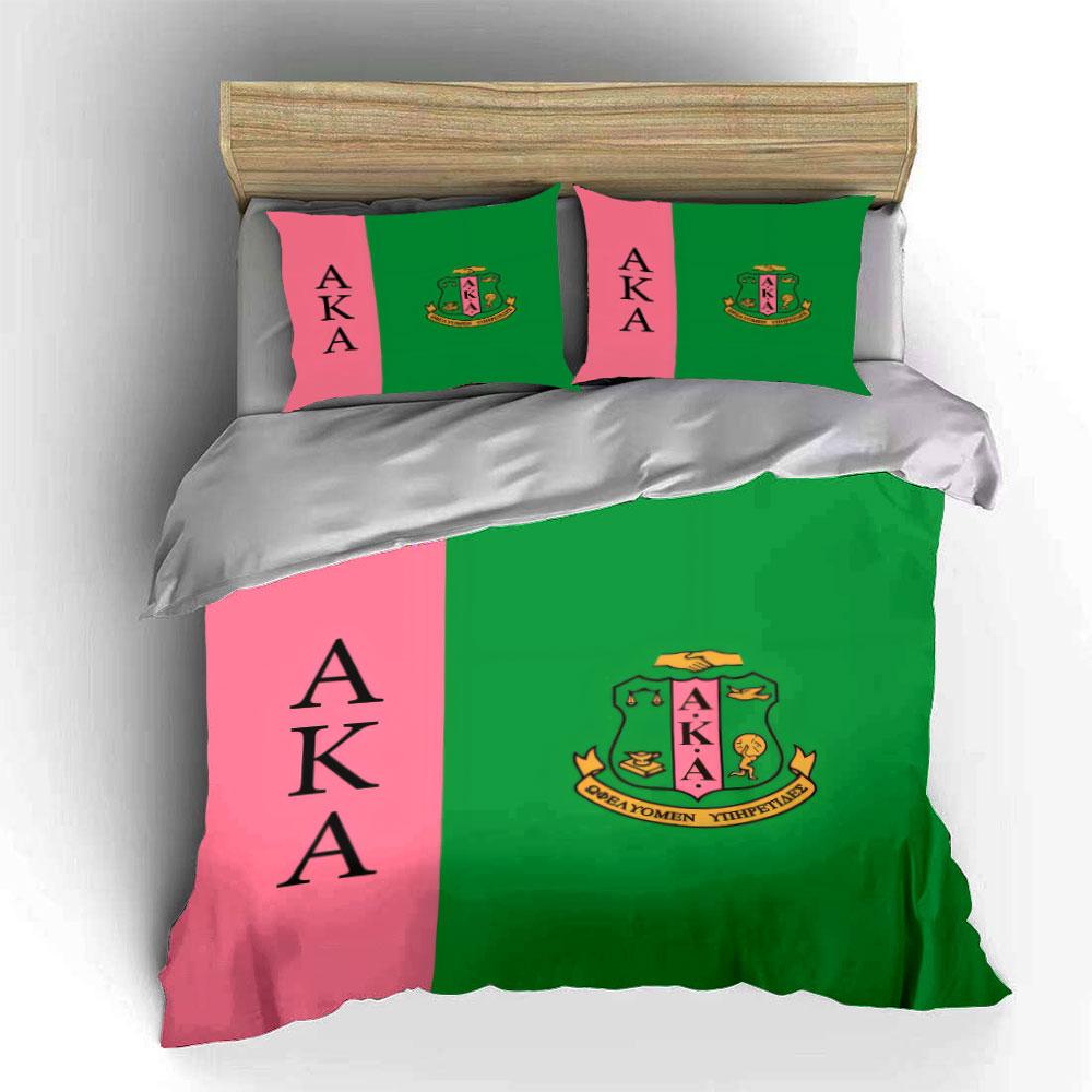 "Elegant Green and Pink Set for Events" Kid's and Adults' Bedroom Decor, Exquisite Three-piece Bedding Set Gift