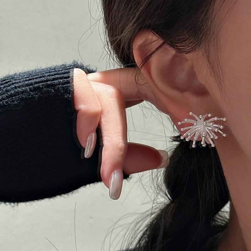Orecchini Vintage in Argento Sterling 925 da Donna alla Moda Semplici Forma Fuochi d'Artificio Gioielli per Orecchie Anti-Allergia Accessori per Feste